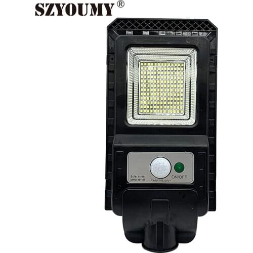 SZYOUMY 156 Led Pir Motion Sensor Solar Powered Street Lights 50W All In One IP65 Outdoor Lighting
