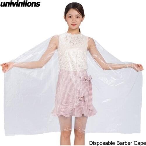 Univinlions 130*150 Disposable PE Waterproof Apron Cut Perm Dye Hair Cape Gown Antistatic Barber / HomeWrap Hairdressing Cloth