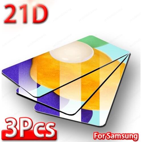 3Pcs Tempered Glass For Samsung Galaxy S10 S21 Plus Screen Protector S20 Ultra Fe E Note 8 9 10 20 A51 A70 A71 A72 S 21 Not Case