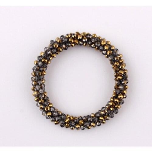 Faceted Crystal Glass Beaded Stretch Bracelets for Women