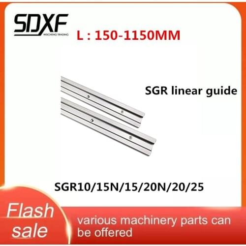 1/2PC built-in dual-axis linear guide SGR10 15 20 25 Square roller slide bearing optical axis length is 150-1150mm