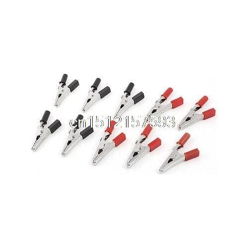 10pcs Insulated Crocodile Alligator Clips Clamps for Charge Cable
