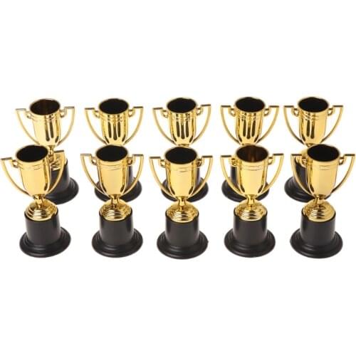10pcs Golden Cups Trophy Sports Winner Educational Props Kids Reward Prizes Toys