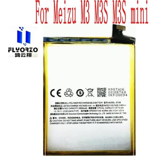 100% Brand new High Quality 2800mAh BT68 Battery For Meizu M3 M3S M3S mini Y685Q M688Q M688C M688M M688U Mobile Phone