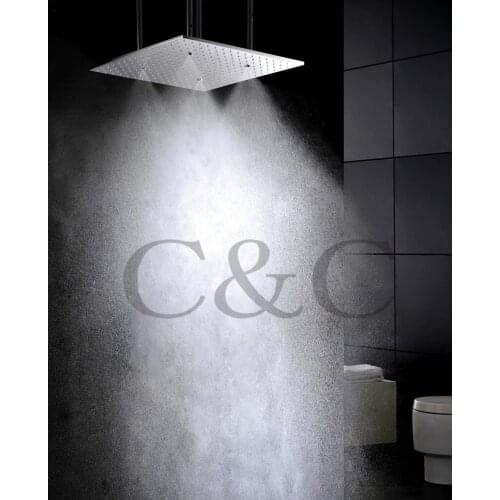 20 Inch Ceiling Mounted Top Shower With Arms Atomizing And Rainfall Bath Shower Head