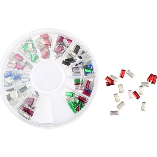 200pc 3D Nail Art Rhinestone Glitter Decoration Stickers Strip Rivet Shaped