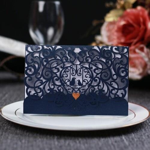 200pcs/set Hollow Wedding Invitation Cards Creative Paper Card for Birthday High-end Business Invitation with Envelope