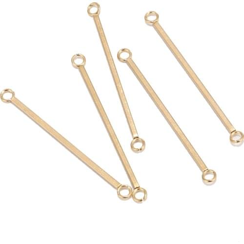 30pcs Gold Plated Stainless steel 36mm Flat Head Pin With two Holes Pins Needle Connectors Accessories For DIY Jewelry Making