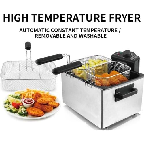 5L Electric Fryer Hot Frying Pan 2000W Small Frying Pan Frying Pan Heat Oiler Frying Pan Constant Temperature