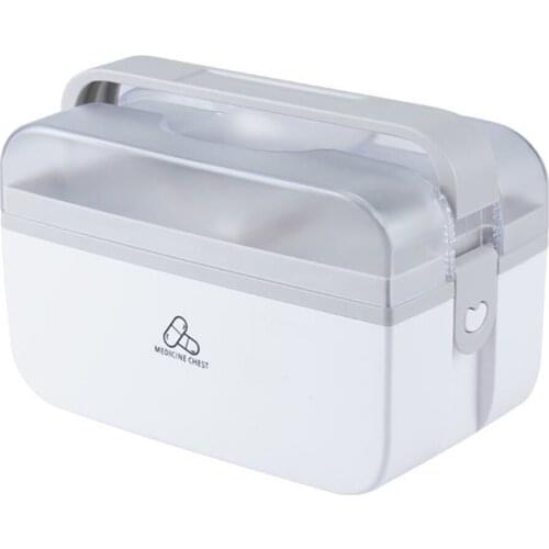 Plastic First Aid Kit for Car Storage Box Large Capacity Medicial Family Emergency Kit Box with Handle Medicine Chest