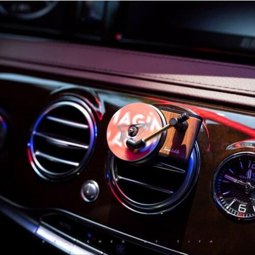 Car Air Freshener Turntable Phonograph Car Fragrance Aroma Perfume Diffuser with 3pcs Replace Aromatherapy Tablets