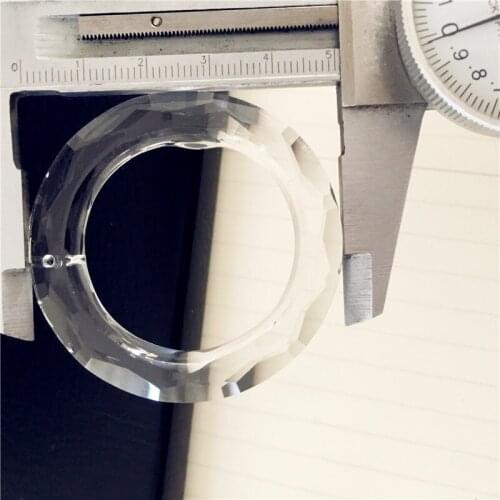 Shiny 192units 50mm O Round Ring Crystal 1 Hole Hanging Pendants Glass Chandelier Parts Transparent Crystal Glass Prism Parts