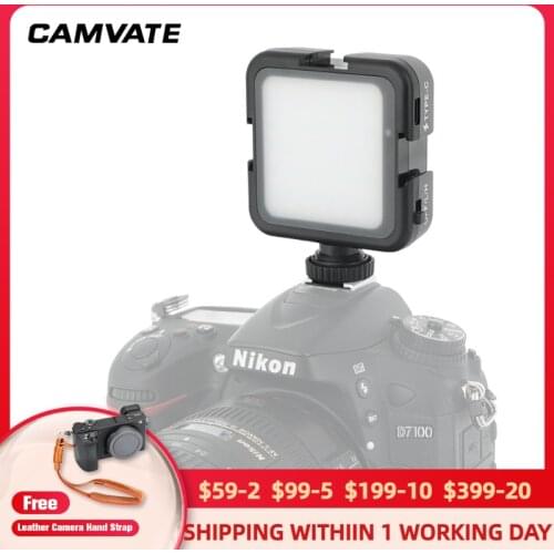 CAMVATE Portable Mini LED Video Light Panel 6000K 800LM Rechargeable With Shoe Mount For DSLR Video / Live Streaming / Vlogging