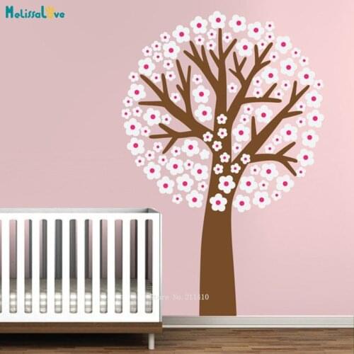 Nursery Tree Wall Sticker Kids Baby Room Decoration Simple Design Removable Murals Exquisite Decals Handmade YT4803