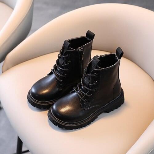 Childrens Boots Fashion Girls British Style Zipper Martin Boots New Autumn Winter Boys Student Comfortable Kids Shoes G276