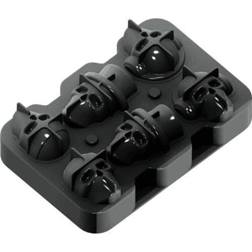 Ice Cube Tray 3D Skull Silicone Mold 4-Cavity DIY Ice Maker Household Use Cool Whiskey Wine Kitchen Tools Pudding Ice Cream Mold