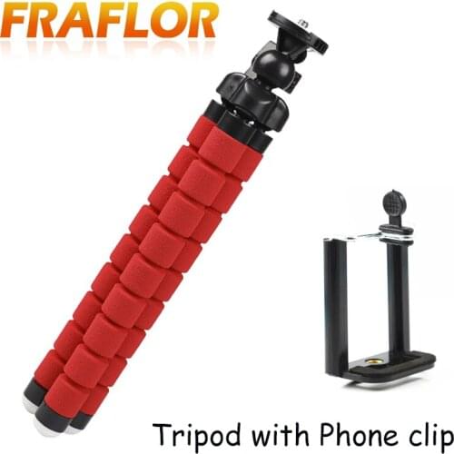 Sponge Tripod Flexible Octopus Bracket Holder Portable Selfie Stand Mount for Xiaomi Huawei Samsung Camera Tripod + Phone Clip
