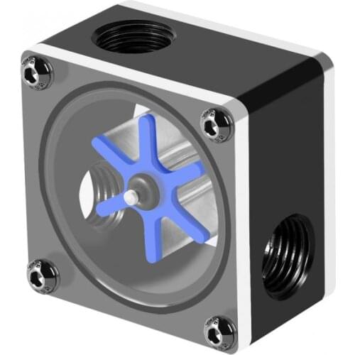Cpmputer Water Cooling Water Flow Indicator POM Acrylic Water Flowmeter 6 Impeller G1/4 Thread for PC Water Cooling System