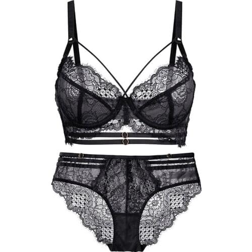 New Womens underwear Set Lace Sexy Push-up Bra And Panty Sets Comfortable Brassiere Adjustable Gathered Lingerie 85D 90D
