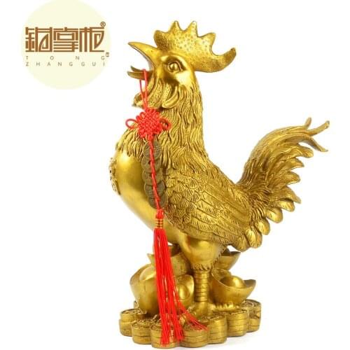 Lucky Chicken Rooster Rooster gold copper copper ornaments Huasha crafts decoration home feng shui