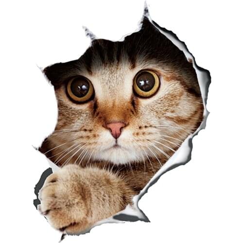 PLAY COOL Fashion 3D Cat Car Sticker Automobiles Motorcycles Exterior Accessories Vinyl Decals for Bmw Audi Ford Lada Vw