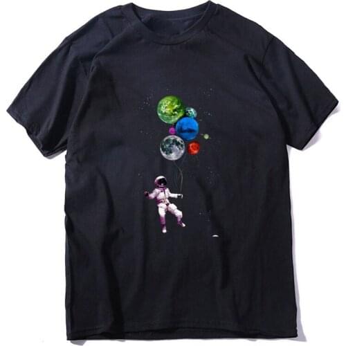 COOLMIND 100% cotton short sleeve spaceman men T shirt casual unisex loose men tshirt o-neck t-shirt mens tee shirts tops