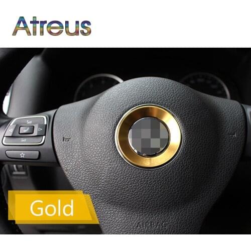 Steering Wheel Aluminum alloy Sticker For VW Golf 7 Mk7 6 Polo CC Skoda Octavia a7 a5 Rapid Fabia Superb Tiguan 2016 2017 2018