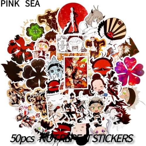 10/30/50Pcs/set Black Clover Cartoon Japanese Cartoon Anime Sticker For Motorcycle Snowboard Luggage Scrapbook Laptop Skateboard