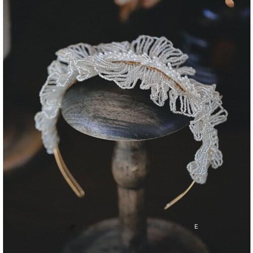 Handmade Flower Brides Headbands Crystal Bridal Tiaras Headpieces Evening Hair Jewelry Birthday Gift