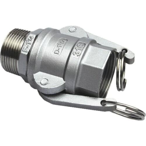 1/2" 3/4" 1" 1-1/4" 1-1/2" BSPT Male To Female Thread 304 Stainless Steel D + F Type Camlock Cam Lock Fitting Pump Adapter