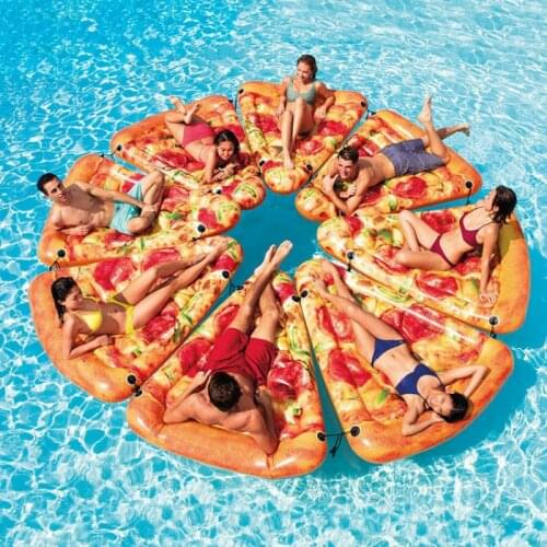 Pizza Floating Row Adult Water Inflatable Mount Beach Lounge Chair Surfboard Stitchable Floating Bed
