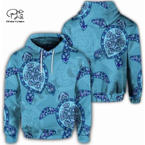 PLstar Cosmos 3DPrint Newest Turtle Polynesian Tattoo Premium Awsome Unique Harajuku Streetwear Unisex Hoodie/SweatshirtZip E-1
