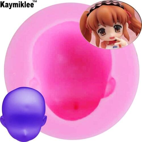 M629 3D Doll Head Silicone Mold Cake Mold Chocolate Gypsum Candle Soap Candy Mold Kitchen Bake 4.6*2cm