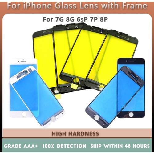Touch Panel Replacement For iPhone 7G 6SPlus 7Plus 8G 8Plus Front Outer Screen Glass Lens With Frame Bezel Repair parts