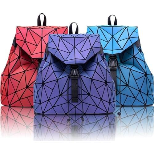 Luminous bao bag Backpack Women Geometric Backpacks For Teenage Girls Female Laser Diamond Students School Bag Mochila Bolsas