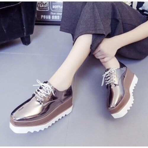 High Heels Fashion Casual Running Lolita Shoes Womens New Autumn Platform Pumps Pu Lace Up Loli Cosplay Anime Sports Sneakers