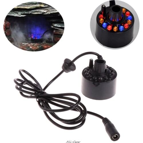 12 LED light Ultrasonic Mist Maker Fogger Water Fountain Pond Indoor Outdoor Aquarium Fish Tank Supplies New