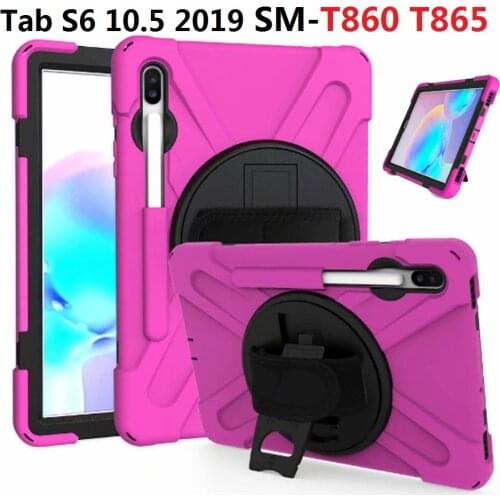 Armor Coque for Samsung Galaxy Tab S6 10.5 2019 SM-T860 T865 Case Shockproof Hand Strap Funda for Samsung S6 10.5 T860 Cover