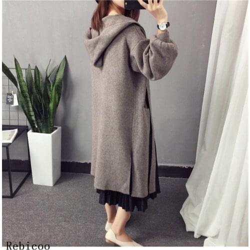 Woman Rebicoo O-neck Solid Color Lantern Pullover Sweater Autumn Winter Long Sleeve ropa mujer invierno robe pull femme hiver