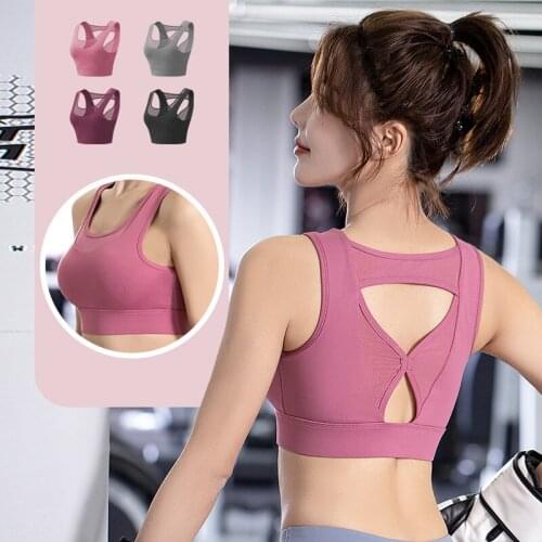 Women Sports Bra Push-up Sexy Back Yoga Padded Crop Top Workout Gym Running Wireless Underwear Bra Fitness Vest
