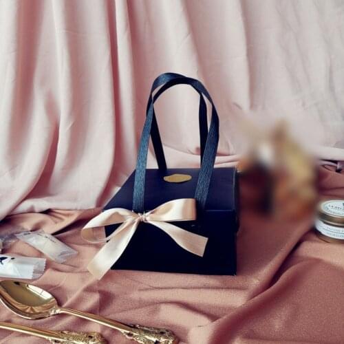 1 × Carton Or 1× Ribbon Handle Rope Chocolate Candy Packaging Birthday Party New Year Gift Decoration