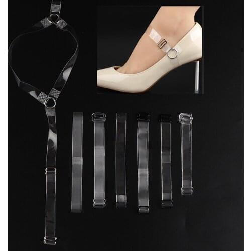 1 Pair Transparent Invisible Flexible Gel Fly Fall Shoes Foot Protection Dancing Walking Shoelace High Heel Shoes Bands