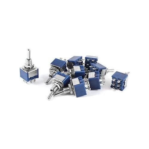 AC 3A 250V 6A 125V DPDT 3 Position ON/Off/ON Latching Toggle Switches 10 pcs