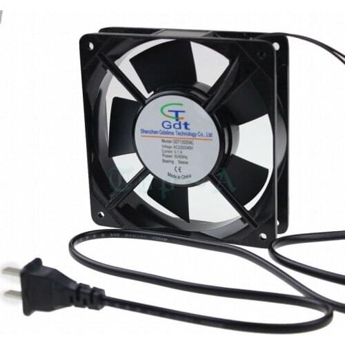 2 Pcs Gdstime 12cm 120mm AC Cooling Fan 220V 240v With 2pin Plug 120x120x25mm