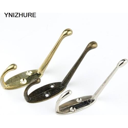 20PCS 49*87mm Bathroom Accessories Antique Bronze single cloth Robe Hook Clothes Coat Products 4 colors available