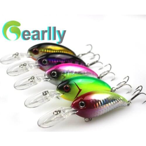 5 PCS/Lot Gearlly CB002 Good quality 100mm 14.8g Artificial Crank Hard Wobblers Fishing Lure Fishing Bait With 4#black VMC Hooks