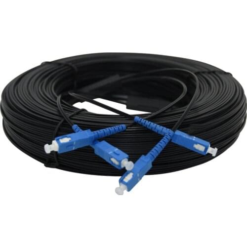 50M Outdoor SC UPC Duplex FTTH Drop Patch Cable SC Singlemode 2core G657A Fiber optic patch cord FTTH fiber optic jumper Cable