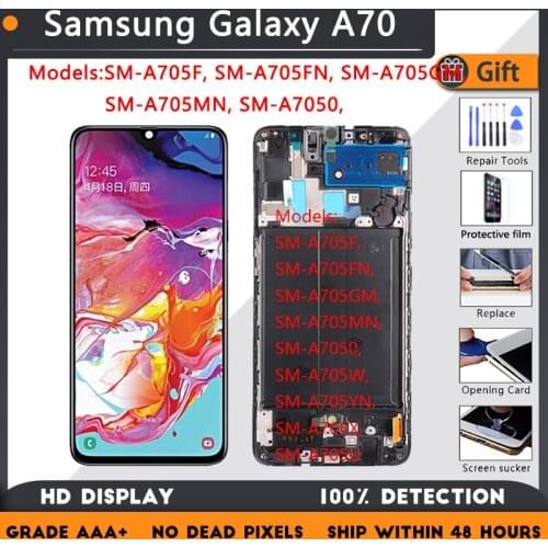 For Samsung A70 LCD A705 A705FN A705YN A705F A705G Display Touch Screen Digitizer Assembly With Frame