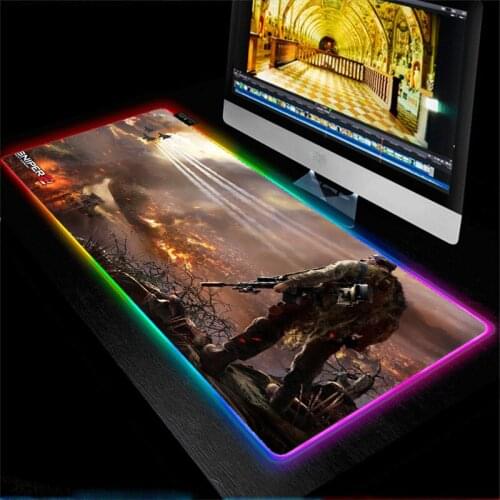 MRGLZY Sniper RGB big mouse pad movie small gaming accessories LED rubber waterproof carpet pad XXL painted desk mat 40x90cm