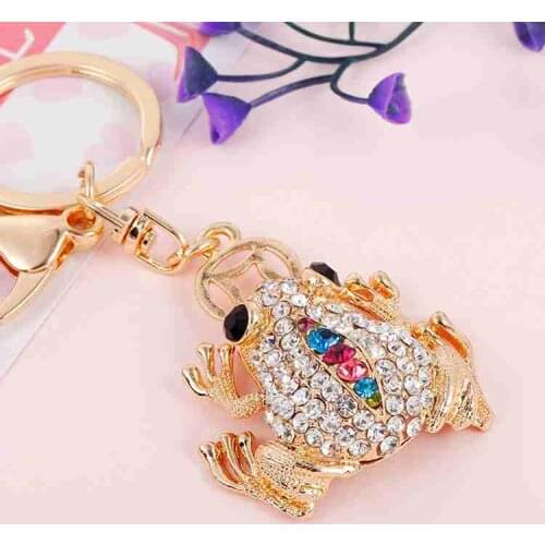 Professional manufacturing handmade toad frog fashion style keychain pendant cute female keychain